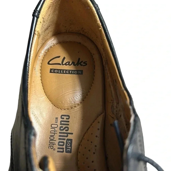 Clark’s Tilden Oxford Collection shoes,men size 8.Black leather soft cushion. - Picture 4 of 14